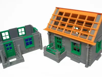 Printable ArchitectureKit Town house 1 Free 3D print model