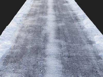 Winter road editable 3D model
