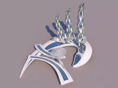 0200 - Organic Skyscraper Building  3D model