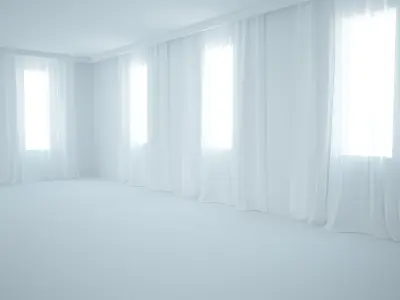  scence with curtains  Vray for Cinema 4d 3D model