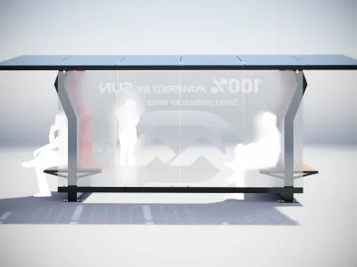 Solar Battery Bus Stop 3D model