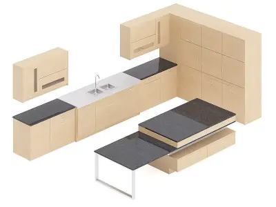 Kitchen Furniture Set 15 3D model