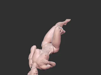 Busty Mecha Girl Erotic Sci-Fi Statue STL 3D print model