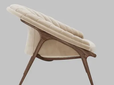Phu Cau Walnut Modern Armchair by Alma de Luce 3D model