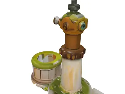 Rusty Mossy Urban Utility Model Low-poly 3D model