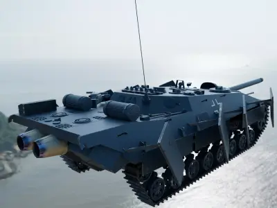 Schnell Jagdpanzer Aureole experimental ww2 german tank 3D model