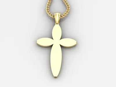 Light Gold 18K Cross Pendant 1CP086 3D print model