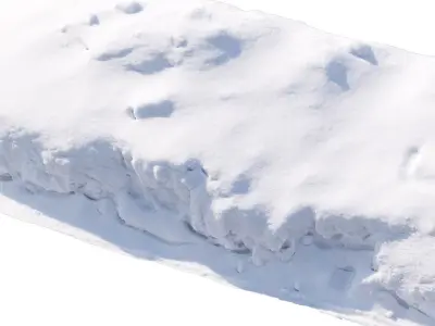 Realistic snowdrift snow pile 3D model