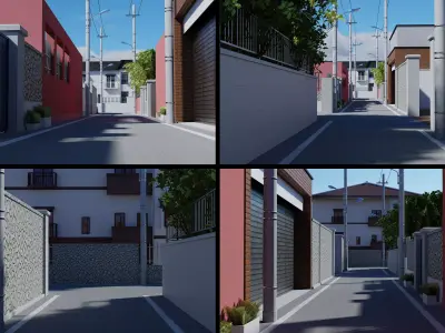 Anime Street Low-poly 3D model