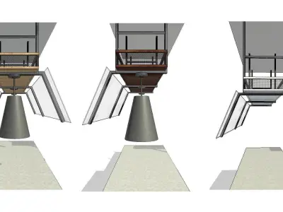 Hanging Shelves Sneeze Guards 3D model