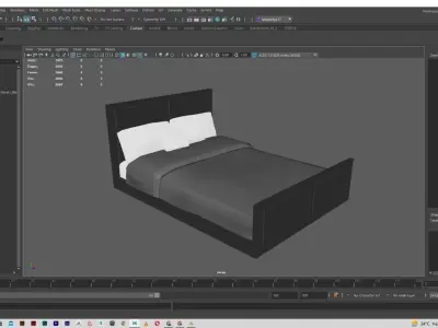 Low Poly game Ready Bed Free 3D model