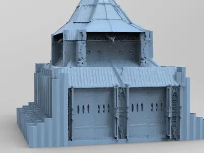 Ancient Elden Irish Cathedral center 2  3D model