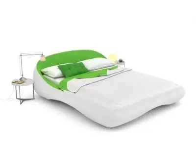 Elegant King Size Modern Design Bed 3D model