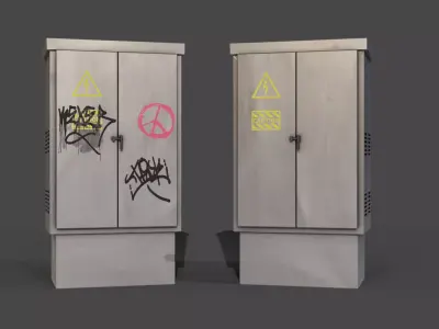 Street Electricity Box - Utility Box - LowPoly GameReady PBR  Low-poly 3D model