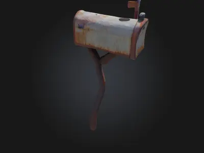Rusty Mailbox  Silent Sentinel of Forgotten Messages 3D model