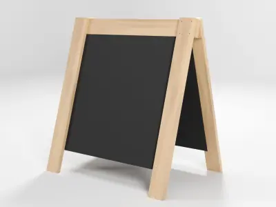 Street wooden billboard 3D Model Low-poly 3D model