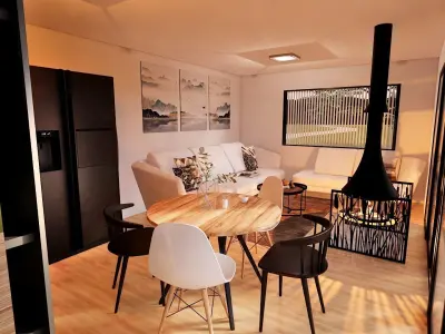 modern vacation residential house on 40m2 3d model Low-poly 3D model