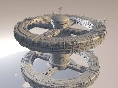 Station in space 3D model
