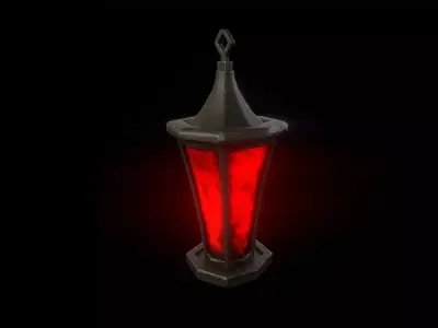 Stylized lantern Low-poly 3D model