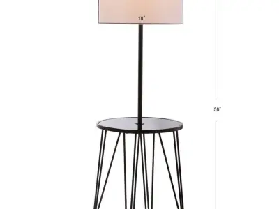Dellinger Black Tray Table Floor Lamp 3D model