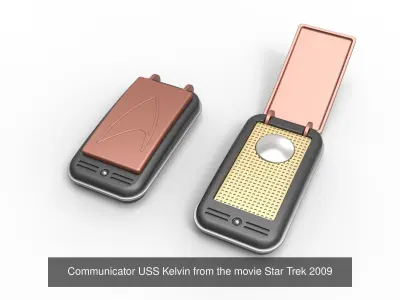 Starfleet USS Kelvin phaser and communicator 3D Model Pack