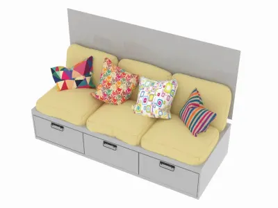 Caravan Couch 3D model