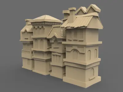 House street Low-poly 3D model