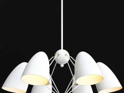JLYLITE 6-Light Sputnik Black  White 3D model