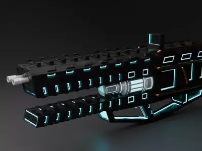 Sci Fi Rifle Low-poly 3D model buy
