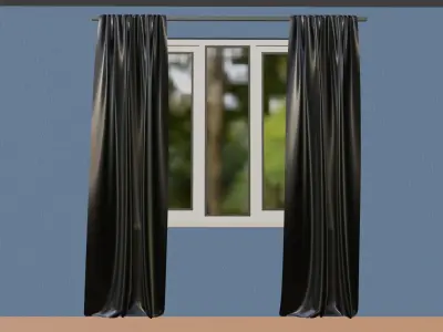 Black curtains 3D model
