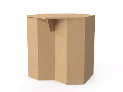 Cardboard stool Low-poly 3D model