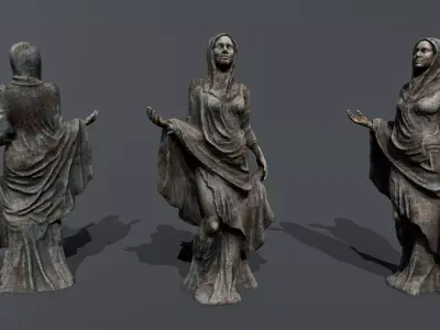 woman Statue 1 Low-poly 3D model
