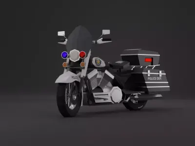 Police Motorcycle Low-poly 3D Model 3D model