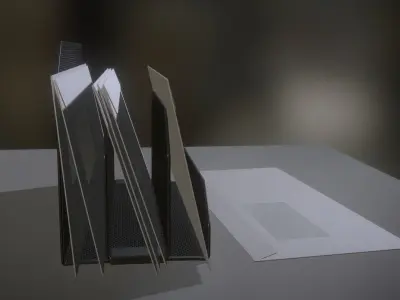 Wire Mesh Letter Holder - High Poly 3D model