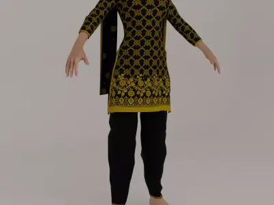 Punjab Kurti Low-poly 3D model