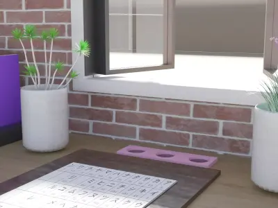 View of looking out of window 3D print model