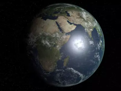 Earth And Moon Planets 3D High Resolution 3D model