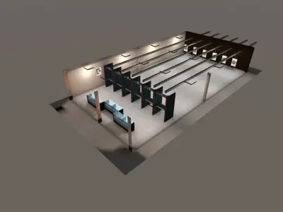 Shooting Interior Low-poly 3D model