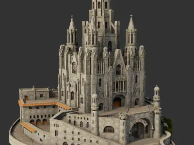 Temple Expiatori del Sagrat Cor Tibidabo 3D model