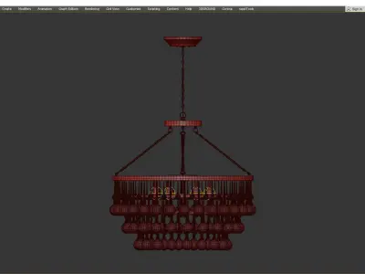 Artin 9 Light Crystal Chandelier Low-poly 3D model