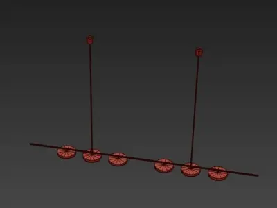 Contemporary QD09 Pendant Lamp with Brass 3D model