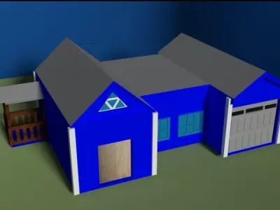 simple house Low-poly 3D model