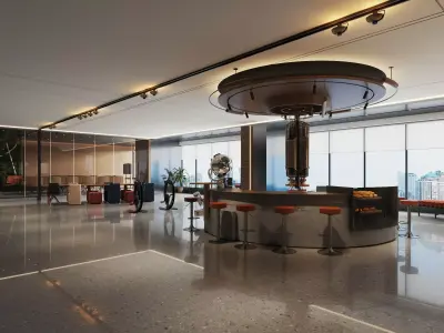 Modern Office Interior   Co-Working Space  3D Model Low-poly 3D model