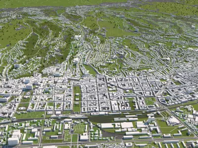 Zagreb Croatia 50x50km 3D model