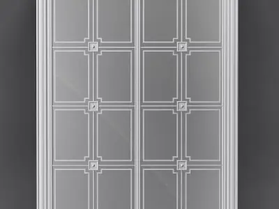 Wardrobe 3d model with glass doors Low-poly 3D model