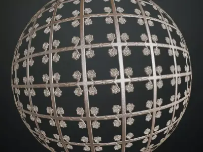 Silver Metal Guard Roses Transparent PBR Seamless Texture