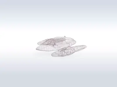 Futuristic Sci-Fi Flying Drone Robot with Cockpit  3D model