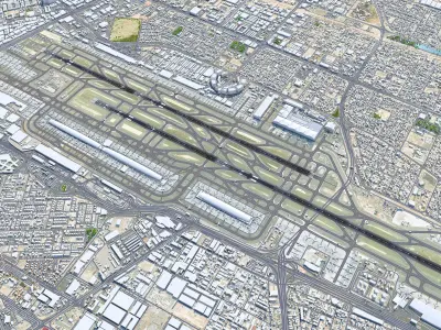 Dubai International Airport 10km Low-poly 3D model
