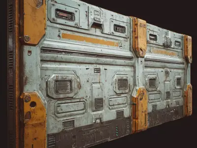 scifi walls set 1 - 50 items 3D model