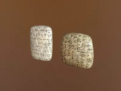Cuneiform Clay Tablets Low-poly 3D model